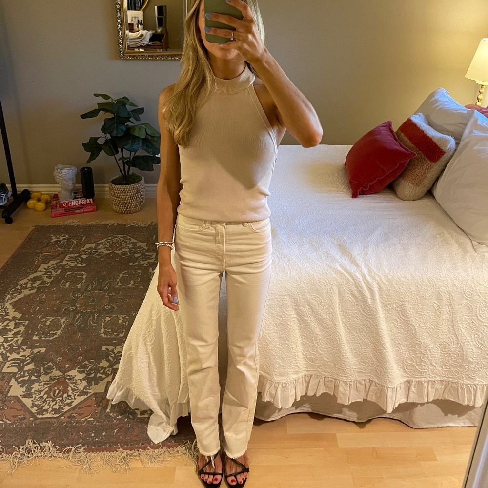 Zara Halter Top Gold/Tan XS Backless